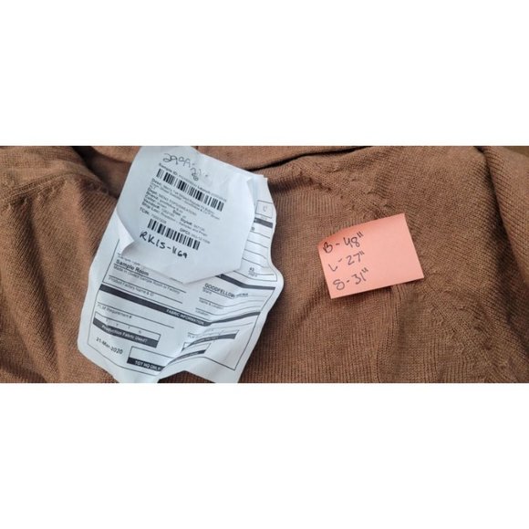 Men's Tall Striped Collared Button-Down Sweater Goodfellow & Co Brown Size XLT - Picture 4 of 5